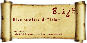 Blaskovics Áldor névjegykártya